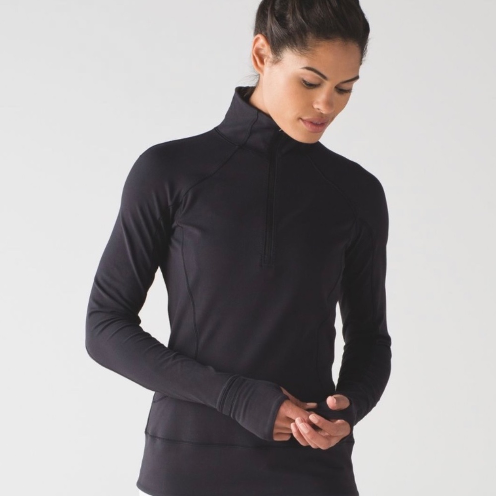 Lululemon Rush Hour 1/2 Zip Size 10 in Black